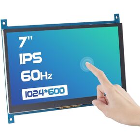 SunFounder 7 Inch Touchscreen for Raspberry Pi 4 Display HDMI 1024×600 USB IPS LCD Screen Display Monitor for Raspberry Pi 5,400 4 3 Model B, 2 Model B, and 1 Model B+, Windows Capacitive Touch Screen