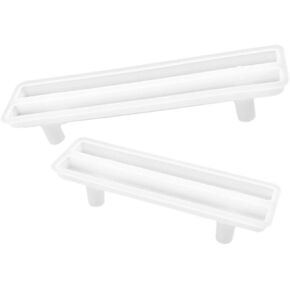 NUOBESTY 2pcs Door Pull Epoxy Mold Bar Pull Resin Molds Fruit Plate Mold Crafting Tray Grip Mold Molds for Epoxy Resin Flower Storage Tin Silicone Mold Handle Cupboard