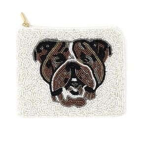 Beaded Coin Pouch, Small Wallets, Colorful and intricate Baded Coin Purse for Storing Your Must-Have Essentials, Birthday Graduatiaon Gifts (Bulldog)