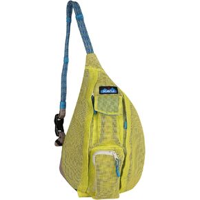 KAVU Mini Beach Rope Bag Mesh Crossbody Sling Backpack - Key Lime