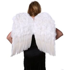 ZUCKER - Angel Feather Costume Wings - Halloween and Cosplay Feather Wings for Adults and Kids, 23.5" x 22", Medium