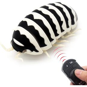 Tipmant RC Bug Remote Control Worm Realistic Pillbug Electronic Animal Prank Toy Insect Car Vehicle Kids Birthday Gifts (White)