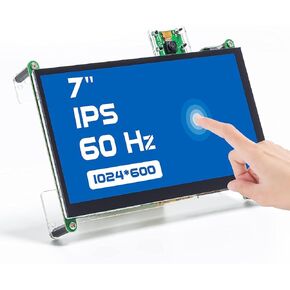 SunFounder 7 Inch Touchscreen for Raspberry Pi 4 Display HDMI 1024×600 USB IPS LCD Screen Display Monitor for Raspberry Pi 5,400 4 3 Model B, 2 Model B, and 1 Model B+, Windows Capacitive Touch Screen