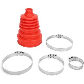 CV Boot Cover, Universal Rubber CV Axle Boot Dust Cover Silicone Ball Head Design Constant Speed Round Clamp Kit Replacement for Vehicle Dust (Black)
