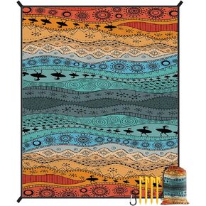 Spardar Beach Blanket, Extra Large Beach Blanket Waterproof Sandproof, Quick Drying Lightweight Foldable 71''*87'' Beach Mat fits 2-6 People for Beach, Picnic and Vacation
