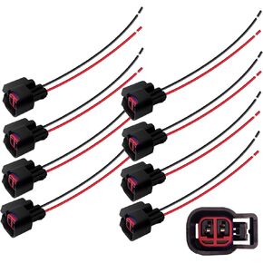 HiSport Fuel Injector Connector S824 Pigtail Plug Wire EV6 Compatible with Ford Mustang F150 F250 Crown Victoria 8PCS