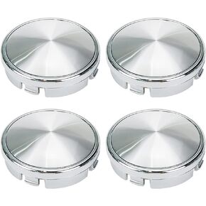 64mm Wheel Rim Hub Center Covers Center Caps 64mm Lug to Lug Replacement Compatible with Volvo if Applicable (Chrome Base & Silver Sticker) - 4Pcs