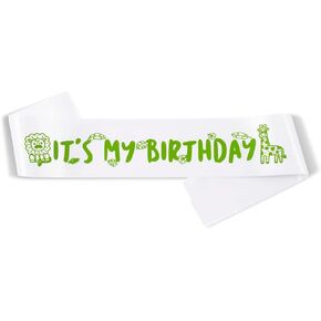 It's My Birthday Sash Jungle Theme Birthday Party Decoration Party Favors Gifts for Birthday Boy and Birthday Girl Rose