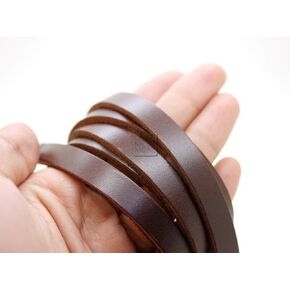 CRAFTMEMORE 2 Meters (78") Genuine Leather Strap Quality Cowhide Flat Leather for Lacing String DIY Bracelet Purse Strap (Black, 10mm (3/8"))