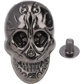 HEEPDD 20PCS Skeleton Ghost Rivet, Skull Crossbone 3D Ghost Rivet Stud Punk Decorative Buttons with 20Pcs Screws for Bag Leather Belt DIY Craft Making15.66 * 25.24mm(Gun Color)