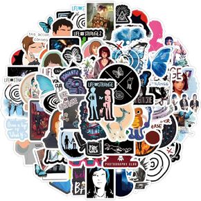 65pcs Life is Strange Stickers，Graffiti Waterproof Vinyl for Adults for Birthday Party Supplies Decoration Favors for Water Bottles Laptop Suitcase Scrapbooking Choice