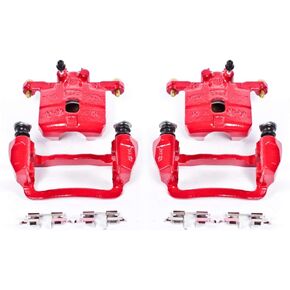 Power Stop Rear S2066A Pair of High-Temp Red Powder Coated Calipers