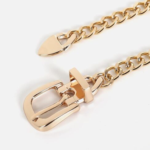 حزام سلسلة واسط للنساء: 2 قطعة حزام معدني مكتنز حزام سلسلة فضي ذهبي لفستان الجينز in Kuwait