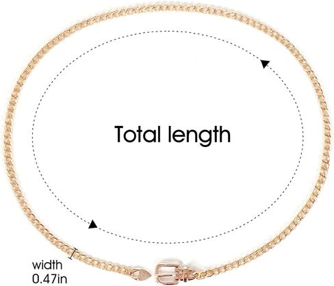 حزام سلسلة واسط للنساء: 2 قطعة حزام معدني مكتنز حزام سلسلة فضي ذهبي لفستان الجينز in Kuwait