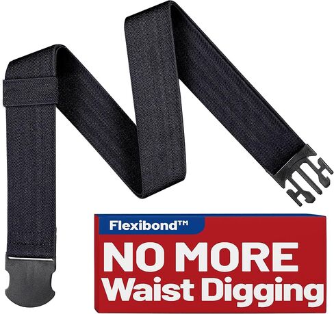 Flexibond COMFORTABLE Mens Stretch Hiking Belt Minimalist Web Elastic Belts for Men, Metal-free Travel Buckle, ≤44" Waist in Saudi Arabia
