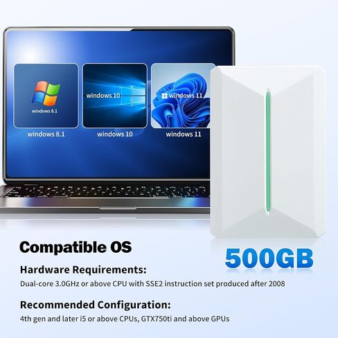 وحدة تحكم ألعاب ريترو HDD 500G، محرك أقراص ثابتة خارجي مع أنظمة ألعاب مزدوجة، 38251 لعبة ريترو و42 لعبة كمبيوتر AAA، توصيل وتشغيل نظام ريتروبات للكمبيوتر الشخصي الذي يعمل بنظام Windows 8.1/10/11، 5400 دورة في الدقيقة، حتى 6 جيجابايت/ثانية in Saudi Arabia