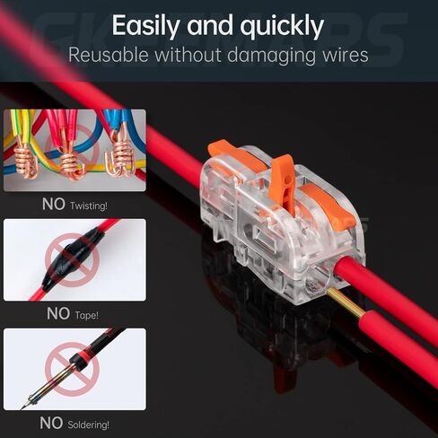 GKEEMARS 20Pcs Mini Electrical Wire Connectors, DIY Splicing into 4/6/8/9/10 Way Butt Terminal Block Connectors (1 in 2 Out - Nylon) in Saudi Arabia