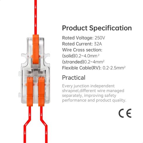 GKEEMARS 20Pcs Mini Electrical Wire Connectors, DIY Splicing into 4/6/8/9/10 Way Butt Terminal Block Connectors (1 in 2 Out - Nylon) in Saudi Arabia