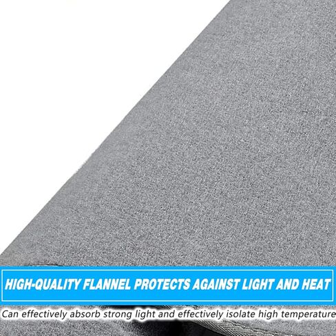 غطاء لوحة القيادة مناسب لـ 2020-2023 Ford Explorer Flannel Nonslip Car Dashboard Mat ظلة بدون وهج ووسادة منزلقة للسجاد واقي من الشمس - اللون رمادي (مع قرن مركزي) in Saudi Arabia