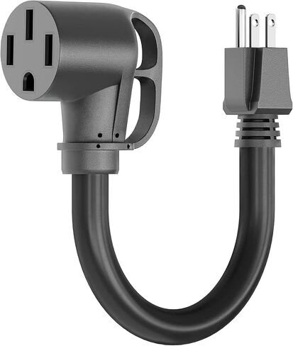 سلك محول شاحن EV، سلك محول طاقة عالي التحمل 12AWG NEMA 5-15P إلى 14-50 EV، قابس منزلي 1 قدم 16 أمبير إلى محول شفرة 14-50 T لشحن المركبات الكهربائية in Kuwait