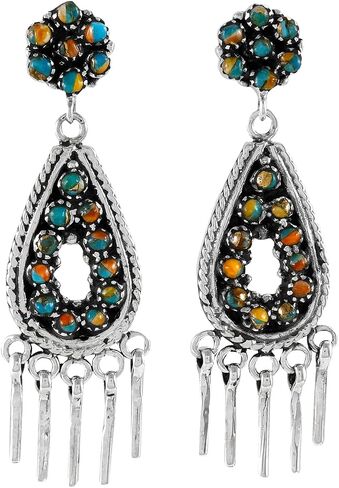 Turquoise Earrings 925 Sterling Silver & Genuine Gemstone in Saudi Arabia