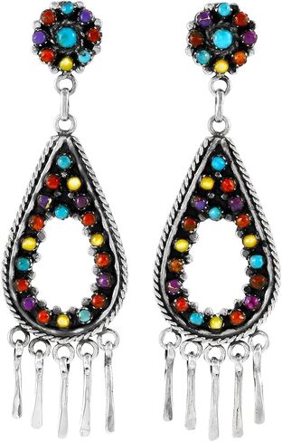 Turquoise Earrings 925 Sterling Silver & Genuine Gemstone in Saudi Arabia