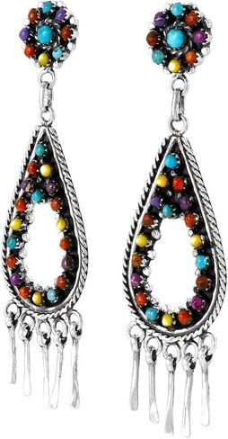 Turquoise Earrings 925 Sterling Silver & Genuine Gemstone in Saudi Arabia