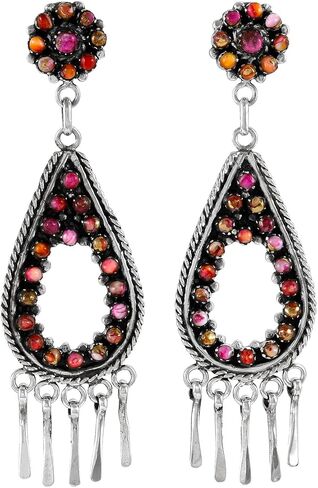 Turquoise Earrings 925 Sterling Silver & Genuine Gemstone in Saudi Arabia
