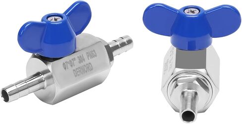 DERNORD 5/8" Hose Barb Ball Valve SS304 Mini Shut Off Ball Valve for Water Gas Fuel Drip Irrigation and Aquariums (Pack of 1) in Saudi Arabia