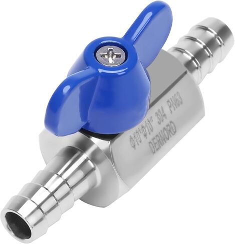 DERNORD 5/8" Hose Barb Ball Valve SS304 Mini Shut Off Ball Valve for Water Gas Fuel Drip Irrigation and Aquariums (Pack of 1) in Saudi Arabia