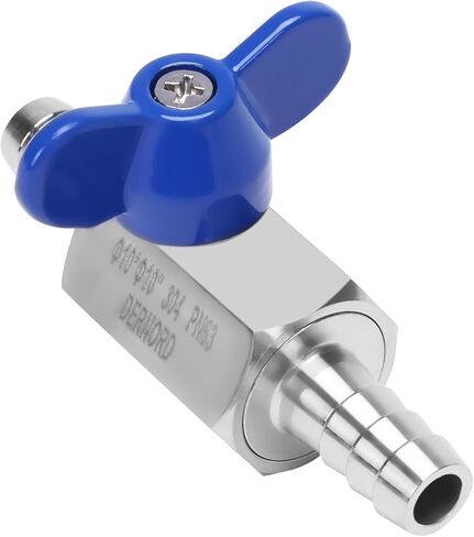 DERNORD 5/8" Hose Barb Ball Valve SS304 Mini Shut Off Ball Valve for Water Gas Fuel Drip Irrigation and Aquariums (Pack of 1) in Saudi Arabia