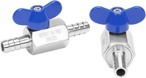 DERNORD 5/8" Hose Barb Ball Valve SS304 Mini Shut Off Ball Valve for Water Gas Fuel Drip Irrigation and Aquariums (Pack of 1) in Saudi Arabia