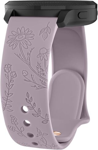 Meliya Flower Engraved Bands Compatible with Garmin Vivoactive 5 / Vivoactive 3 Watch Band, Garmin Venu 2 Plus / Venu Sq / Venu Watch Bands Women Men, Soft Silicone Sport Replacement Strap for Garmin Vivoactive 5, Vivoactive 3 Music, Venu Sq2, Venu Sq Mus in Kuwait