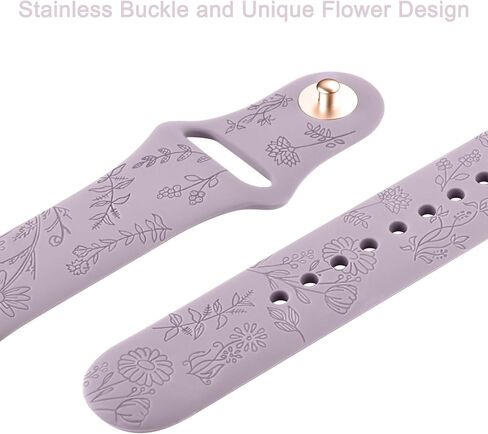 Meliya Flower Engraved Bands Compatible with Garmin Vivoactive 5 / Vivoactive 3 Watch Band, Garmin Venu 2 Plus / Venu Sq / Venu Watch Bands Women Men, Soft Silicone Sport Replacement Strap for Garmin Vivoactive 5, Vivoactive 3 Music, Venu Sq2, Venu Sq Mus in Kuwait