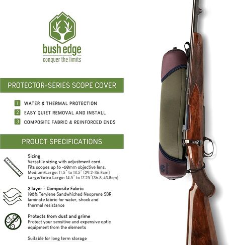 Scope Cover - Bush Edge Protector-Series | Impact Protection, Waterproof 3-Layer Neoprene, Reinforced Ends, Quick Access. Adjustable Cord for Varied Sizing in Kuwait