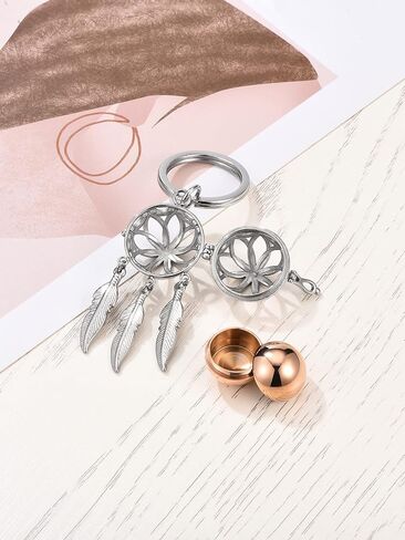 Cremation Jewelry Dream Catcher Urn Keychain for Ashes Women Feather Urn Locket for Ash Holder Keepsake Urn Keychain in Saudi Arabia