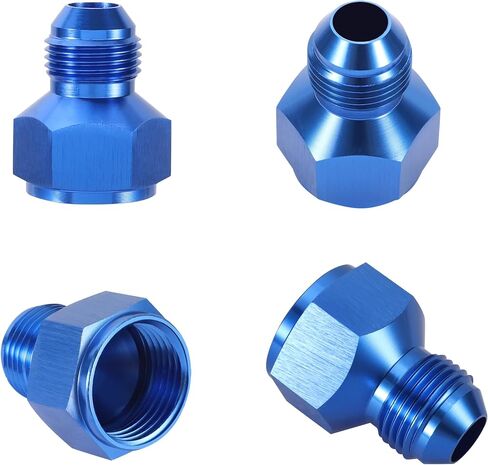 TOMALL 10AN Female to 8AN Male Flare Reducer Adapter Aluminum Flare Reducing Hose Union Fittings 2PCS(Blue) in Saudi Arabia