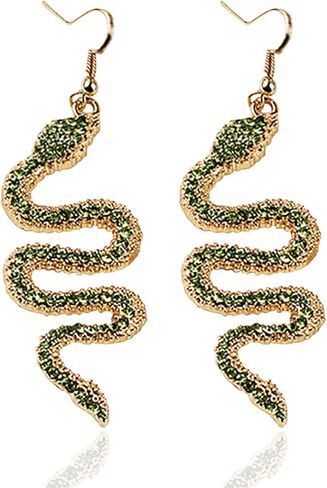 Snake Dangle Earrings for Women Red Sparkly Crystal Animal Dangling Earrings Personalized Rhinestone Snake Ear Jewelry for Women in Saudi Arabia