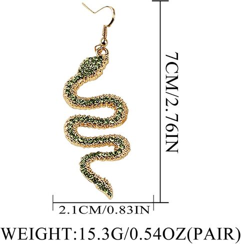 Snake Dangle Earrings for Women Red Sparkly Crystal Animal Dangling Earrings Personalized Rhinestone Snake Ear Jewelry for Women in Saudi Arabia