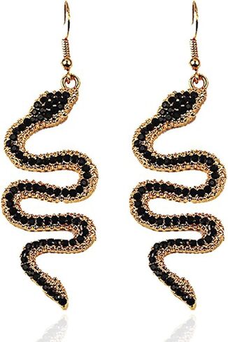 Snake Dangle Earrings for Women Red Sparkly Crystal Animal Dangling Earrings Personalized Rhinestone Snake Ear Jewelry for Women in Saudi Arabia