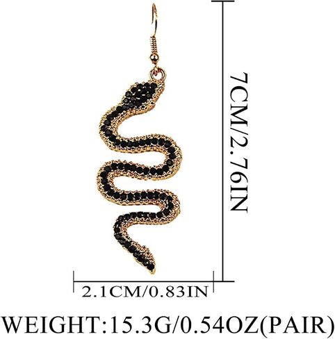 Snake Dangle Earrings for Women Red Sparkly Crystal Animal Dangling Earrings Personalized Rhinestone Snake Ear Jewelry for Women in Saudi Arabia
