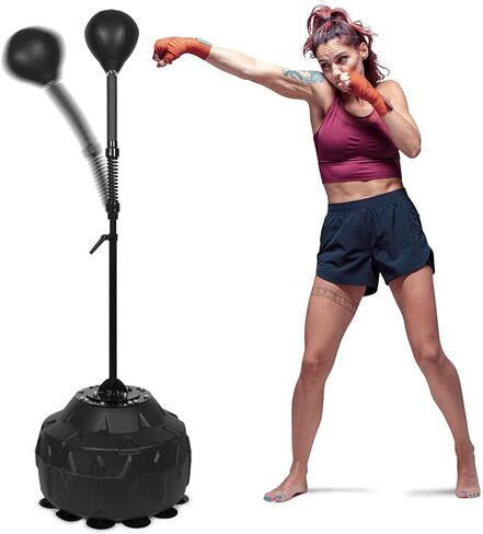 Reflex Speed Bag Thick Base Punching Bag Free Standing Boxing Bag with Adjustable Height & Reinforced Spring Strong Durable Relief Stress Ball for Boxer Fitness Person in Saudi Arabia