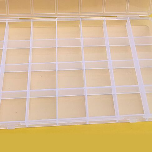28 Grids Clear Plastic Organizer Box with Lids Transparent Bead Storage Organizer Box Portable Craft Organizers Storage Container for Jewelry, Beads, Art DIY, Crafts (8.9 x 5.2 x 1inch) in Saudi Arabia