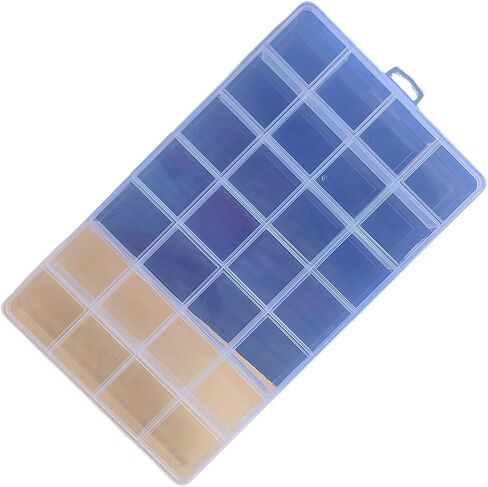 28 Grids Clear Plastic Organizer Box with Lids Transparent Bead Storage Organizer Box Portable Craft Organizers Storage Container for Jewelry, Beads, Art DIY, Crafts (8.9 x 5.2 x 1inch) in Saudi Arabia