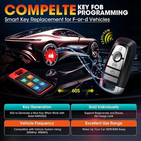 Autel MaxiIM IKEYFD005AL Key FOB Replacement for F-o-r-d, 2024 5 Buttons Programmable Smart Key, OE-Quality Blank Car Clicker Transmitter 130FT/40M, Work w/Autel KM100 IM508S IM608S II IM608S PRO II in Saudi Arabia