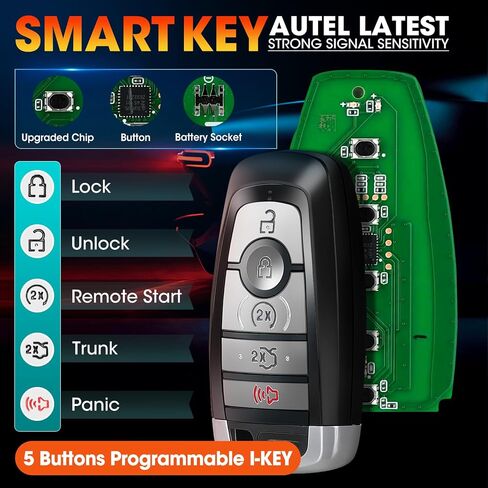 Autel MaxiIM IKEYFD005AL Key FOB Replacement for F-o-r-d, 2024 5 Buttons Programmable Smart Key, OE-Quality Blank Car Clicker Transmitter 130FT/40M, Work w/Autel KM100 IM508S IM608S II IM608S PRO II in Saudi Arabia
