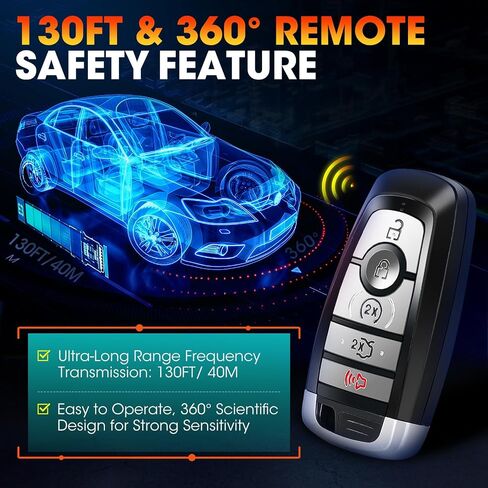 Autel MaxiIM IKEYFD005AL Key FOB Replacement for F-o-r-d, 2024 5 Buttons Programmable Smart Key, OE-Quality Blank Car Clicker Transmitter 130FT/40M, Work w/Autel KM100 IM508S IM608S II IM608S PRO II in Saudi Arabia