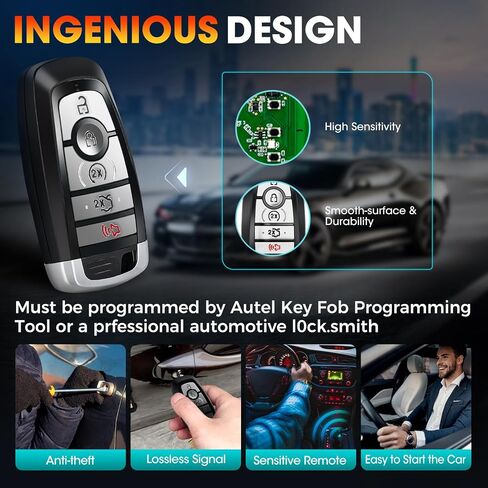 Autel MaxiIM IKEYFD005AL Key FOB Replacement for F-o-r-d, 2024 5 Buttons Programmable Smart Key, OE-Quality Blank Car Clicker Transmitter 130FT/40M, Work w/Autel KM100 IM508S IM608S II IM608S PRO II in Saudi Arabia