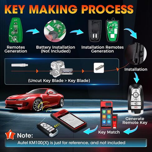 Autel MaxiIM IKEYFD005AL Key FOB Replacement for F-o-r-d, 2024 5 Buttons Programmable Smart Key, OE-Quality Blank Car Clicker Transmitter 130FT/40M, Work w/Autel KM100 IM508S IM608S II IM608S PRO II in Saudi Arabia