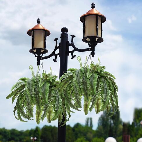 Hanaive 2 Pcs Fully Assembled Artificial Fern Hanging Basket 23.5'' L Artificial Ferns Outdoors Artificial Boston Fern Bush for House Office Garden Indoor Outdoor Decor Arrangement in Saudi Arabia
